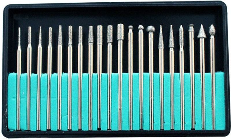 ISC 20pcs Diamond Bur Bits Drill @ Polishing Engraving Carving Set