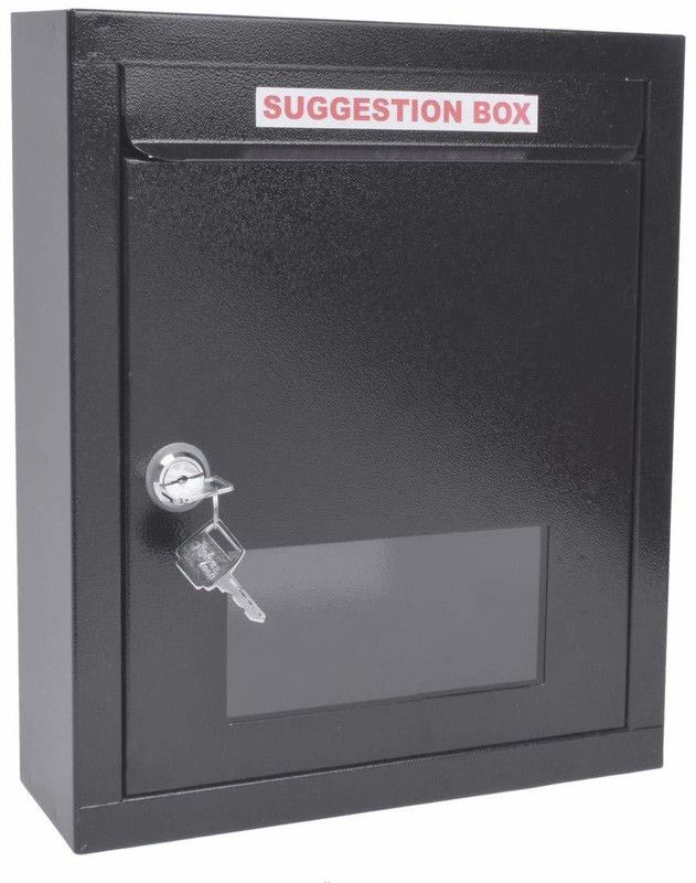 Plantex All in 1 Multipurpose Letter Box/Suggestion Box/Complaint Box/Donation Box with Lock Table Top or Wall Mount (Black) Suggestion Box  (Black)