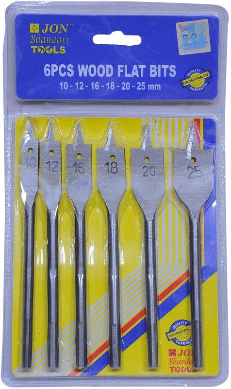 JON BHANDARI JBT_F_08 Tools 6pcs Flat Drill Bit Set for Wood