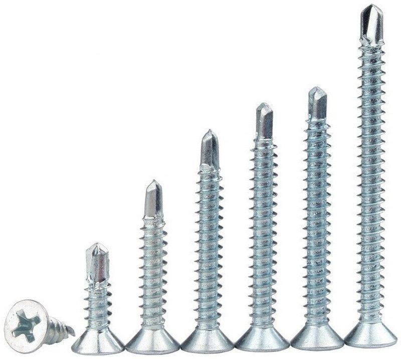 RPI SHOP Carbon Steel Flat Head Self-drilling Screw  (3.9 mm Pack of 600)