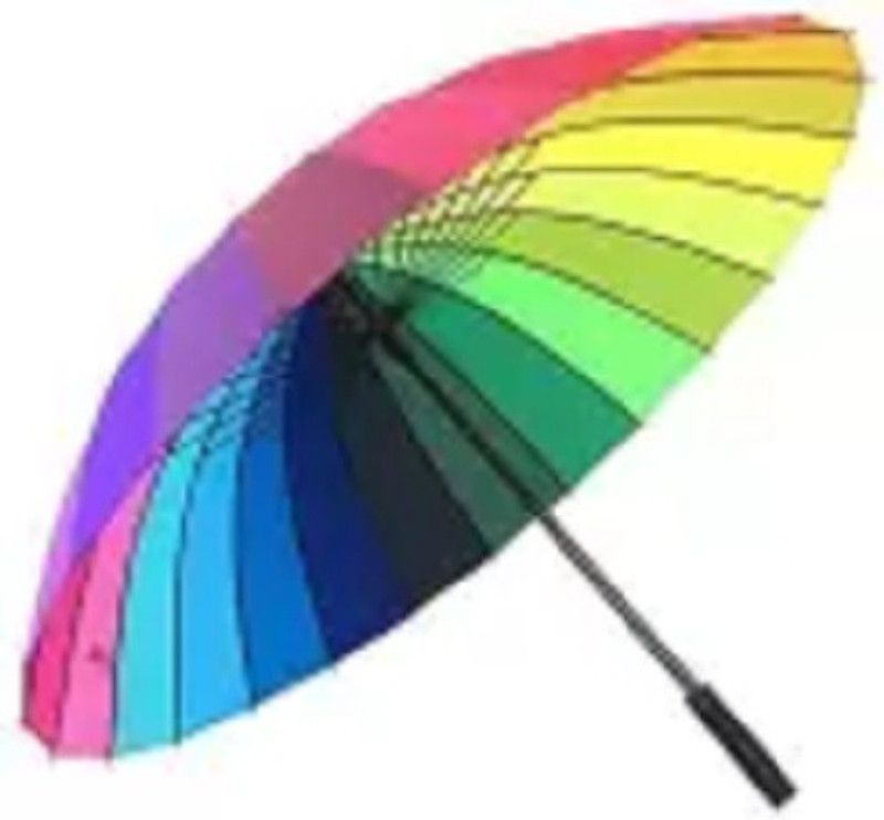 Tornado Rainbow Umbrella 16 Color Rain High Density Heavy Canopy for Resistant A36 Umbrella  (Multicolor)