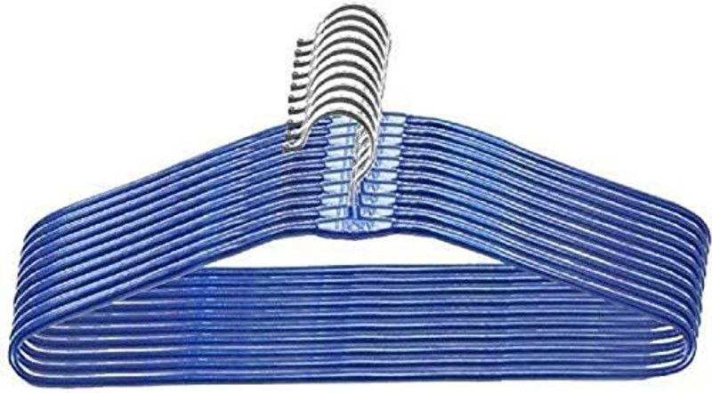 Alment Cloth Hangers for Almirah Steel Dress Pack of 20 Hangers For Dress  (Blue)