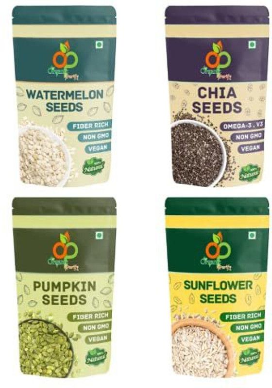 Organic Purify Raw Seeds Mix for Eating -Chia, Sunflower, Pumpkin & Watermelon Seed  (250 per packet)
