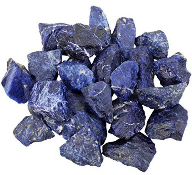 Shubhanjali Natural Rough Sodalite Raw Stone for Reiki Crystal Healing Blue and White Sodalite Rough Raw Gemstones for Vastu Correction 400 Grams Regular Asymmetrical Crystal Stone  (Blue, White 400 g)