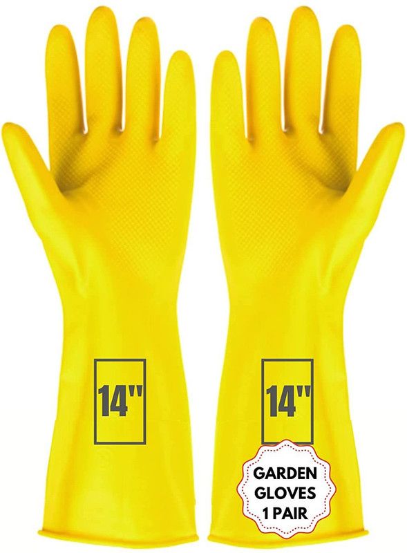 F8WARES 14'' Heavy Duty Latex Rubber Long Garden Gloves for Home Garden and Farming Work Gardening Shoulder Glove