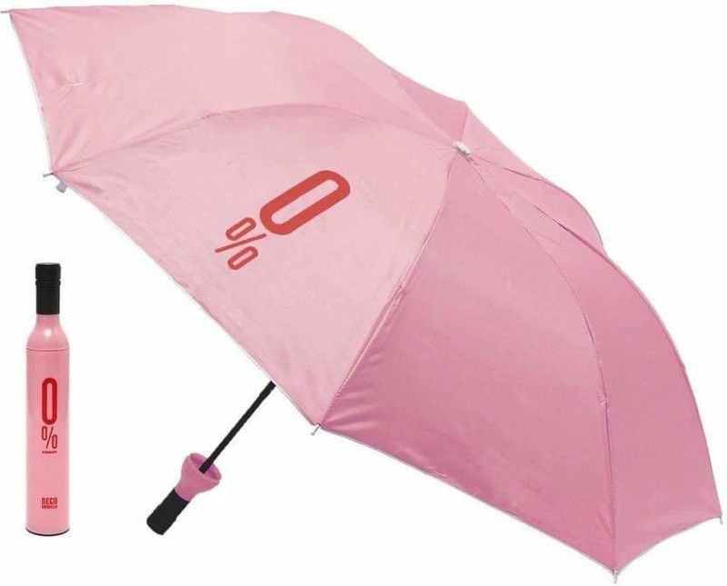 Benison India Shopping Wine Bottle Folding Umbrella Umbrella  (Pink)