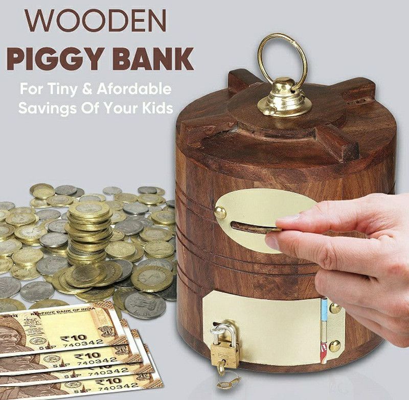future arts Wooden tank money bank Cash Box  (1 Compartments)