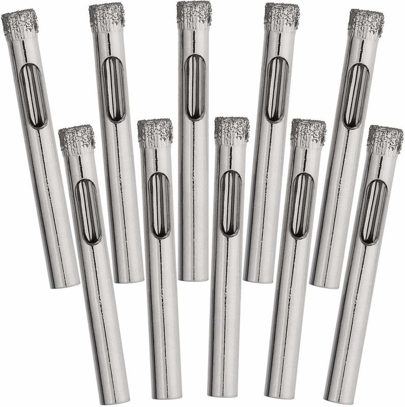 EXCEL IMPEX 10 Pack Diamond Drill Bit Set, 6mm (1/4inch) Small Diamond Hole Saw Kit Glass Cutter