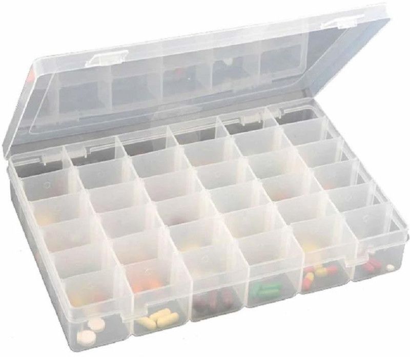 MOSHTU Plastic 36 Grid Cells Multipurpose Medicine Jewellery Cosmetic Storage Box Closet Divider  (Plastic)
