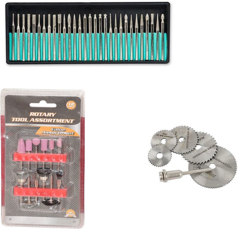 Digital Craft 30Pc Diamond Burs Set,12Pc Rotary Tools Set,6Pc Circular Saw Blade, Rotary Tool  (3 mm)