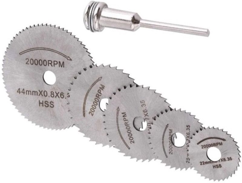 Qualigen 6pcs Set Mini HSS Circular Saw Blades Rotating Tool Rotary Bit Set Size (22,25,32,35,44 and 3.2) Pack of 1 set Rotary Bit Set  (5 Bits)