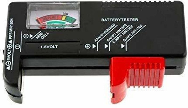 AASTIK SALES Battery Tester for A0A/AAA/C/D/9-volt Rectangular and Button Cell Batteries. Analog Battery Tester