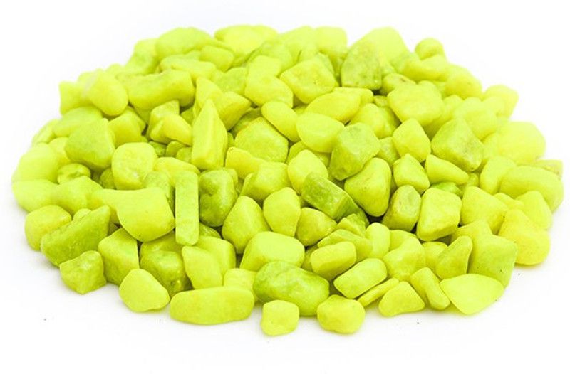 Green Plant indoor Aqurum02 Polished Oval Marble Pebbles  (Yellow 1 kg)