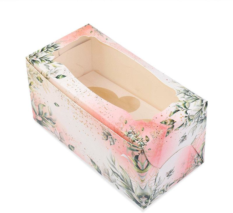 GROWNEX 2 Piece Pink Cup Cake Box, Rakhi chocolate Gift Box Birthday Cup Cake Box Set of 20 Boxes Storage Box  (Multicolor)