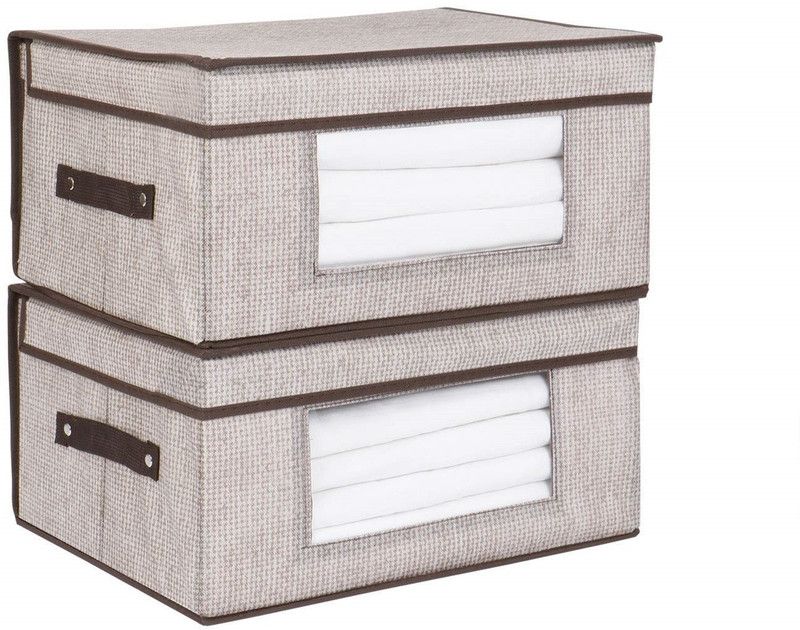 HomeStorie Shelf Organizers  (Brown, Beige, Cotton)