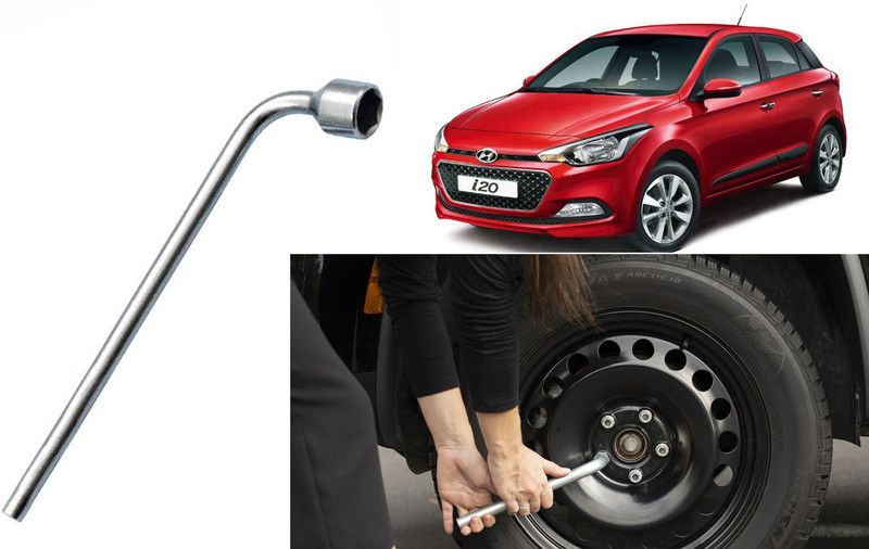 Auto Kite SW2U59 19mm Metal L-Shaped Car Wheel Nut Spanner Wrench for I2Elte 19mm Metal L-Shaped Car Wheel Nut Spanner Wrench Single Sided L Type Wrench  (Pack of 1)