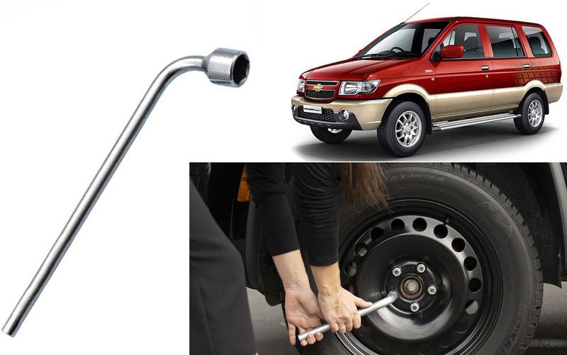 Selifaur MC18 19mm Metal L-Shaped Car Wheel Nut Spanner Wrench Tavera Type-2 Single Sided L Type Wrench  (Pack of 1)