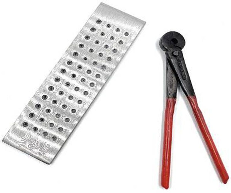 TOOLBUX Tungsten Carbide Insert Steel Wire Drawplate 52 Holes Round Round Nose Plier  (Length : 5 inch)