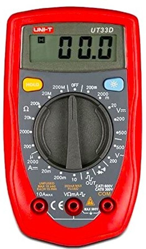 AEAAICO UNI-T UT33D (Original) Palm Size Multimeter Digital Multimeter  (Red 9999 Counts)
