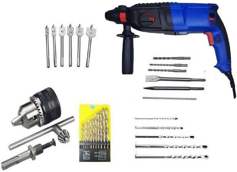 Inditrust Blue 900W 26mm rotary hammer drill machine Arka with accessories Rotary Hammer Drill (26 mm Chuck Size, 900 W)" Rotary Hammer Drill (26 mm Chuck Size, 900 W) Rotary Hammer Drill  (26 mm Chuck Size, 900 W)