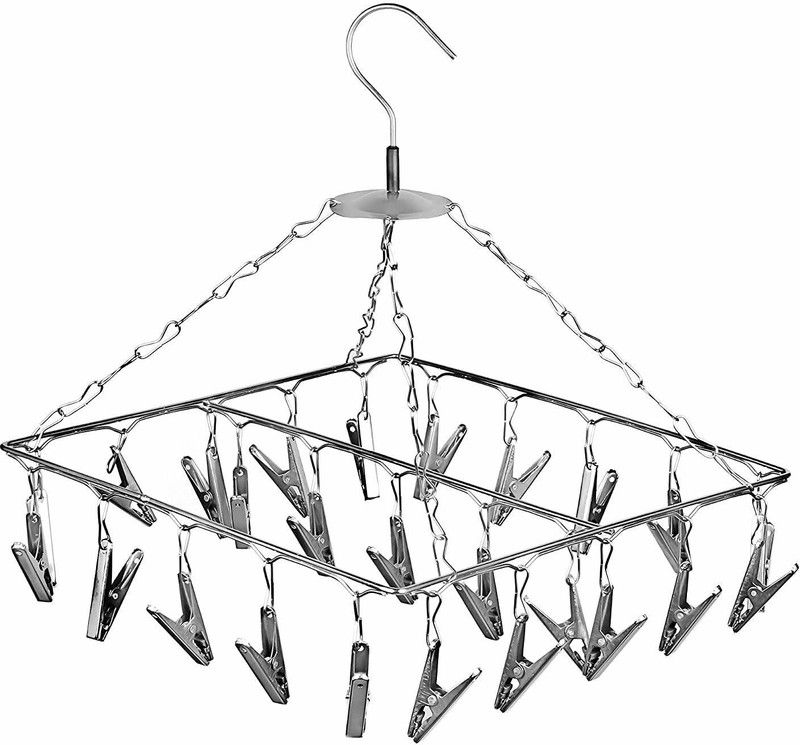 Dynore 25 Clips Square Cloth Dryer/Cloth Drying Stand Steel Cloth Clips  (Silver Pack of 25)