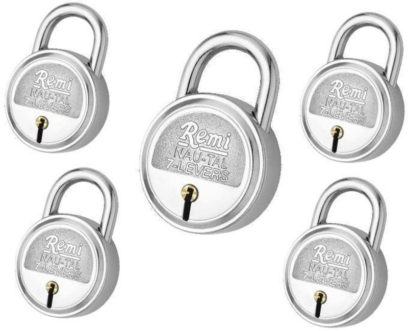 remi Nautal65mmpackof5 Padlock  (Chrome)