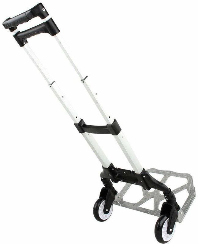 Adfresh 80 kg Folding Aluminium Heavy Luggage Foldable Hand Truck Trolley Luggage Trolley  (Foldable)