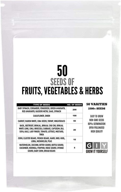 VibeX ™ XII-64-50-Varieties-50 Variety of Fruits and Vegetable Seeds Seed  (1750 per packet)