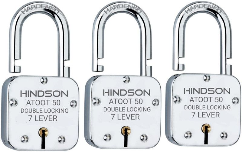 HINDSON Atoot 50 PK3 Padlock  (Silver)