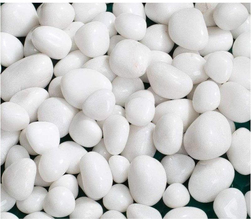LICAN Decoration - Pebbles for Plants Pots - Pebbles for Garden, Table and Home Decor, Regular Round Sandstone Stone  (White 2 kg)