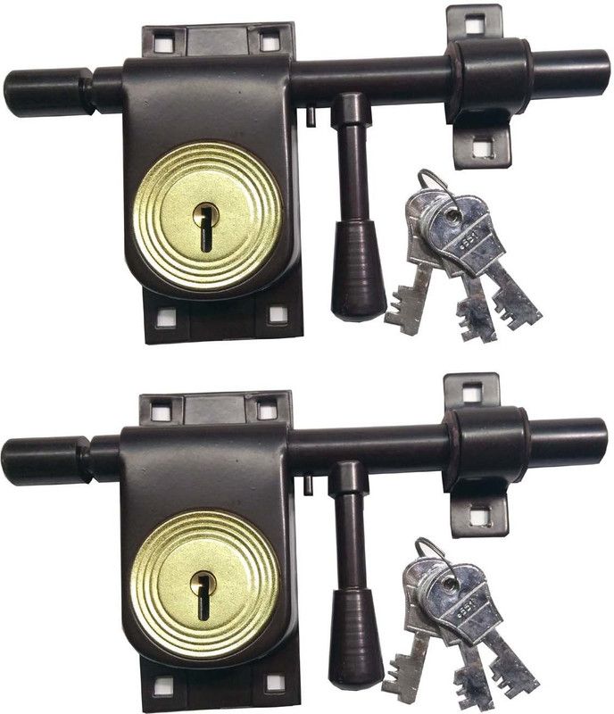 Nishan Iron Glossy Door levers  (Brown)