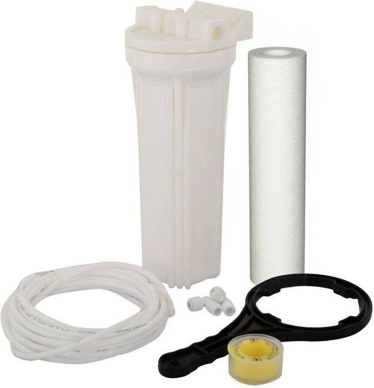 Anveeras Prefilter Housing Bowl Filter + PP Spun Filter + 3 Mtr Pipe + Tefflon Tape + 1/4" Nosel & Spanner Key for RO Water Purifie Solid Filter Cartridge  (0.005, Pack of 1)