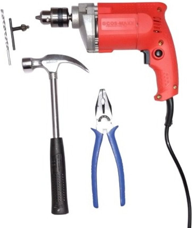 Flymoon 10mm Electric Drill Machine $ Hammer with Piler, 1pcs Masonry bit Pistol Grip Drill  (10 mm Chuck Size)