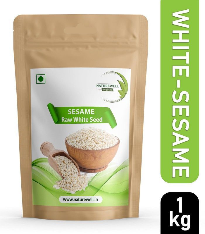 Naturewell Organics White Sesame Seeds Fresh and Natural |Safed Til| Hulled Sesame Seeds for Eating Seed  (1 kg)