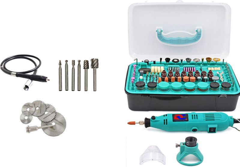 Digital Craft 388PC Die Grinder Kit,Die Grinder Shaft,6 Circular Saw Blade,6Pc HSS Rotary Burs 388PC Die Grinder,Die Grinder Shaft,6Pc Circular Saw Blade,6Pc HSS Rotary Burs Rotary Tool  (3 mm)