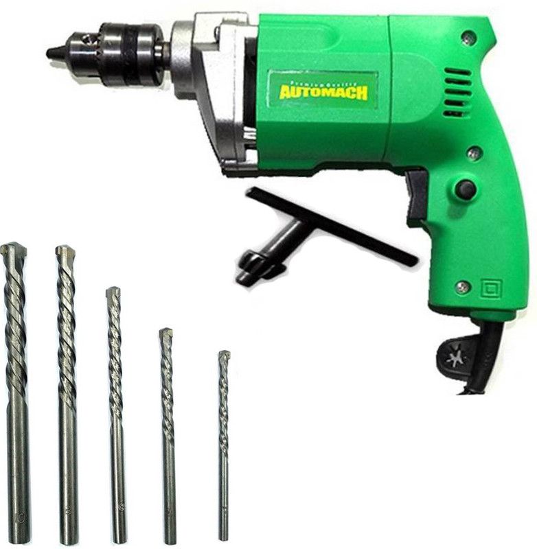 AUTOMACH AM-1001 10mm power drill With 5 Wood bit Pistol Grip Drill  (10 mm Chuck Size)