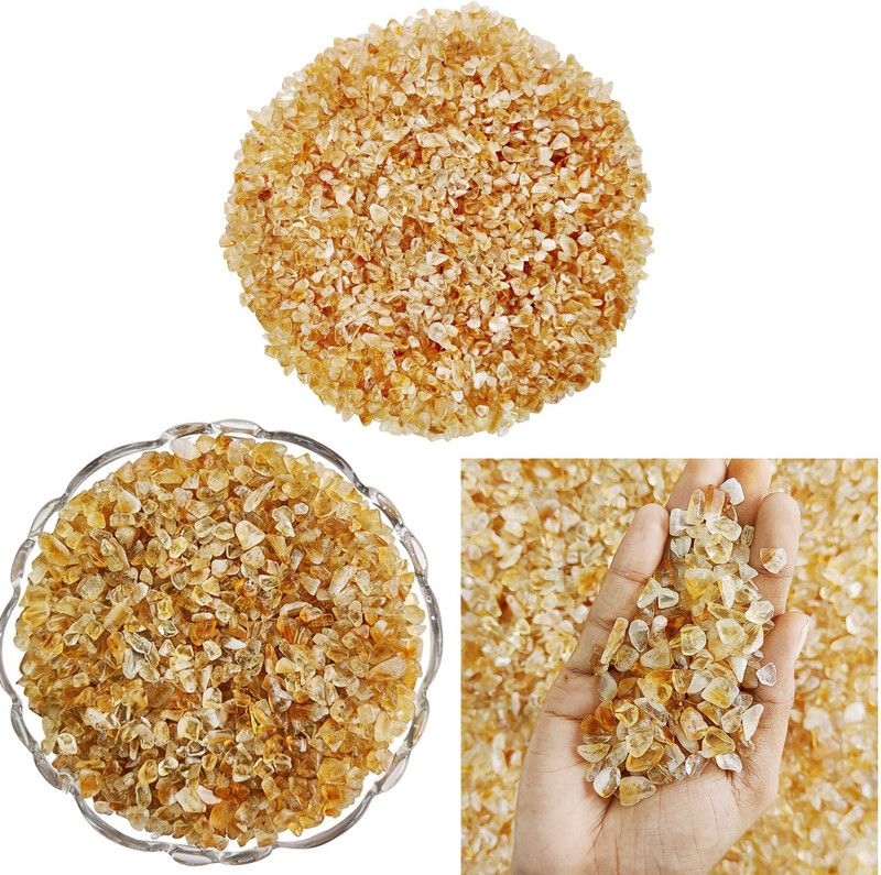 Shubhanjali Citrine Chips Stone for Vastu Small Yellow Citrine Tumbled Chip Crushed Stone Healing Reiki Crystal Jewelry Making Home, Irregular Shaped Stones Tumble Gemstones Products Correction 1Kg Regular Asymmetrical Crystal Stone  (Yellow 1000 g)