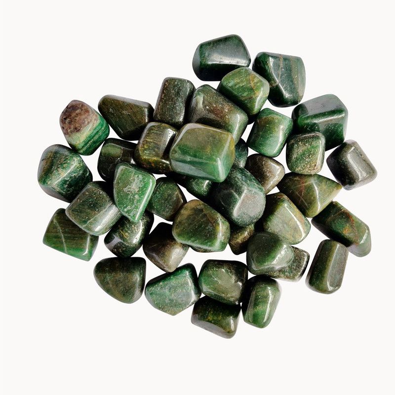 Shubhanjali Green jade Tumbled Stone 100 Gram Regular Asymmetrical Crystal Stone  (Green 100 g)