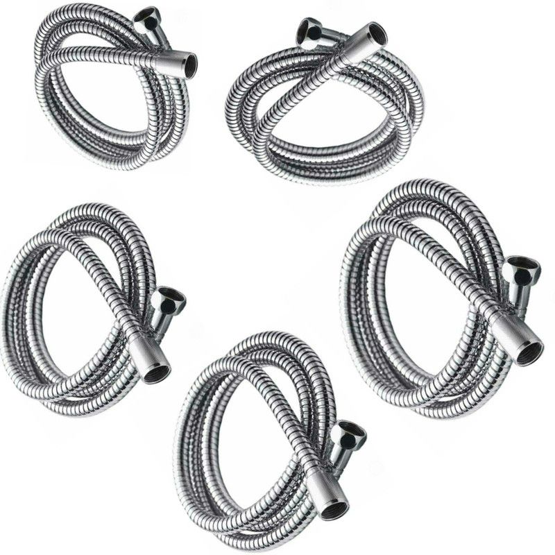 Gold Bell Stainless Steel Flexible Shower Tube 1 Metre Pipe ( Silver Chrome Finish ) Pack 005 Hose Pipe  (1 m)