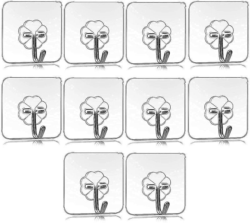 PALRITA CREATION 10Pcs Self Adhesive Wall Hooks, Heavy Duty Sticky Hooks Hook 10  (Pack of 10)