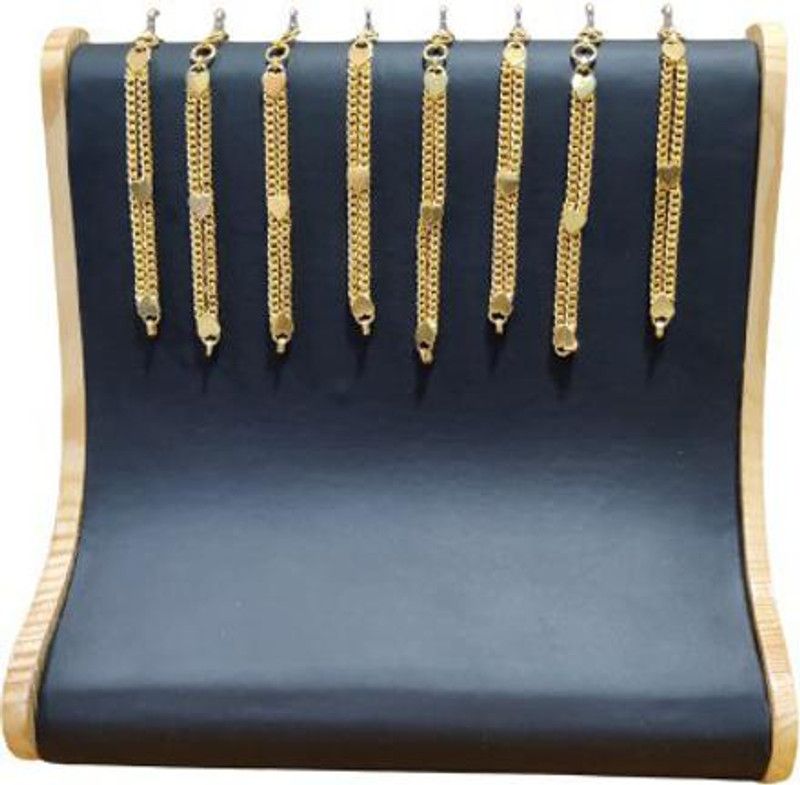 Triock Wooden Polished Jewellery Chain Display Stand 08 Steel Hooks Black Jewellery Organizer