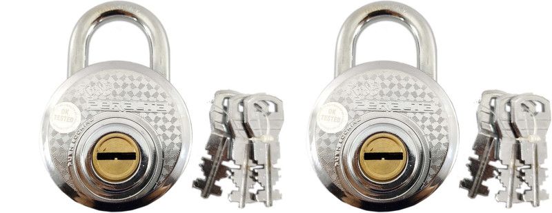 SHREE SAGAR EXPORTS Two KUDO New Iron Push Looking Padlock 9 Lever 67mm Lock - 3 Key Padlock Padlock  (Silver)