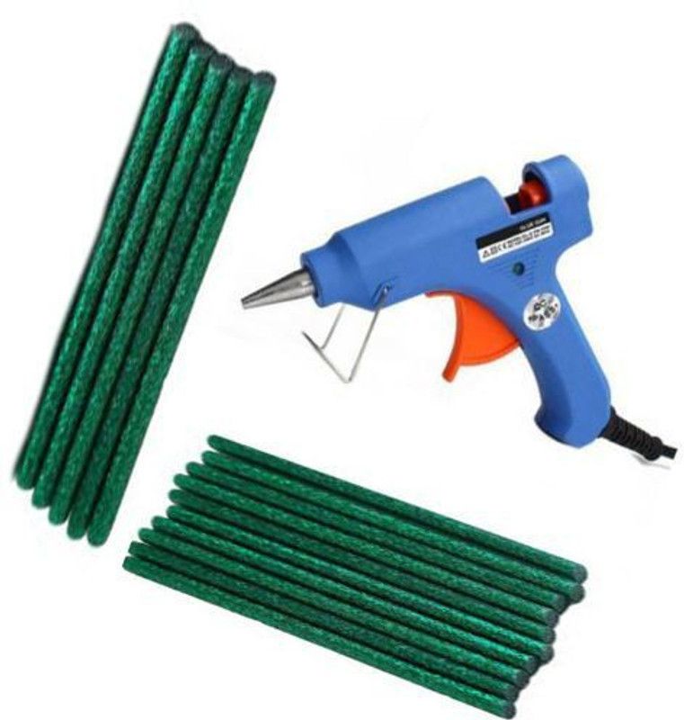 Eurospa Sky Blue with 15 Green Glitter Stick Standard Temperature Corded Glue Gun  (7 mm)