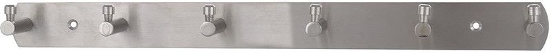 KYOTO KYOTO ( VENCIA ) Stainless Steel Matt Finished Wall Hanging 6 Points Coat Hooks For Bathroom Hook / Cloth Hooks Hanger Door Wall Bedroom Robe Hooks Rail for Hanging Hook 1  (Pack of 1)