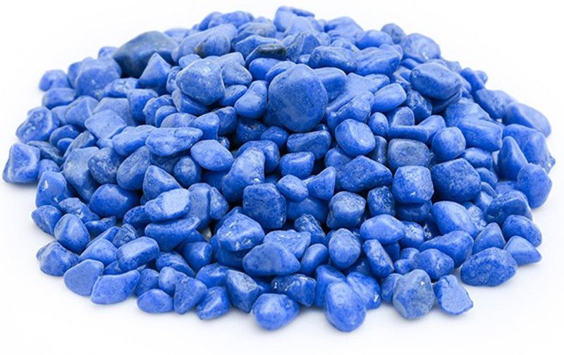 Green Plant indoor Aqurum04 Polished Oval Marble Pebbles  (Blue 1 kg)