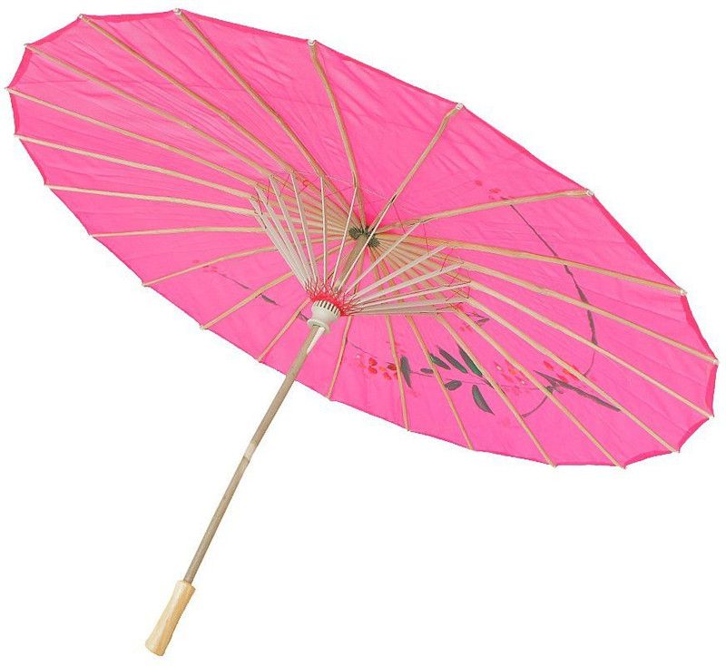 BOLT Handmade Chinese Cloth Floral Umbrella Wedding Dance Parties Props - rose red Umbrella  (Pink)