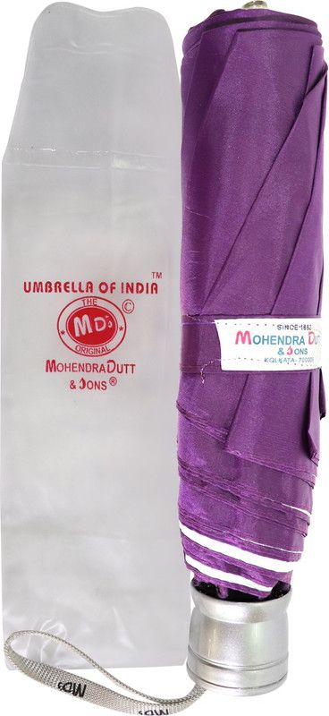 Mohendra Dutt & Sons 3 Fold (Sathi) Polyster Hi-Class Color Umbrella - Purple Umbrella  (Purple)