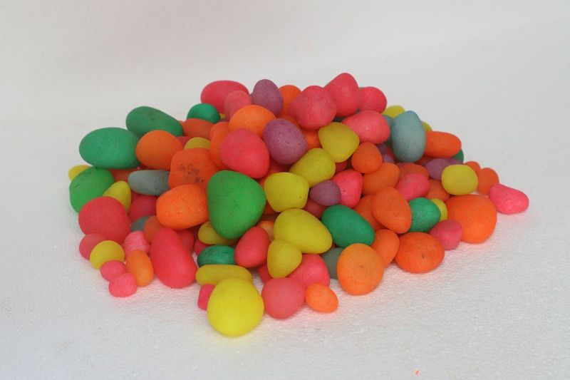 Gardener Stone Glossy and Decorative Garden and Glass Pebbles| Painted Asymmetrical Marble Stone  (Multicolor 5 kg)