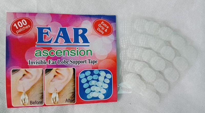 Beauty Tool Enterprises Invisible Ear Lobe Support Tape For Women And Girls Transparent Ear Lobe (100pcs) Ear Muff  (Pack of 100)
