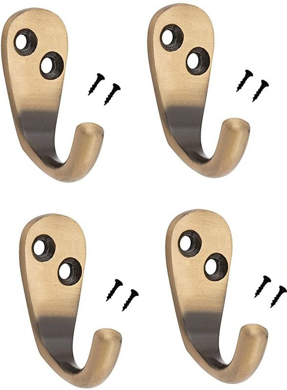 Decuds Aluminium Alloys Single J Hook Cloth Bathroom Room Kitchen Wall Hooks Hook 1  (Pack of 4)
